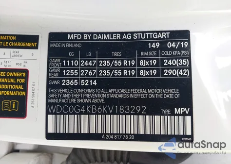 2019 Mercedes-Benz Glc 300 4Matic from USA, damaged, VIN WDC0G4KB6KV183292